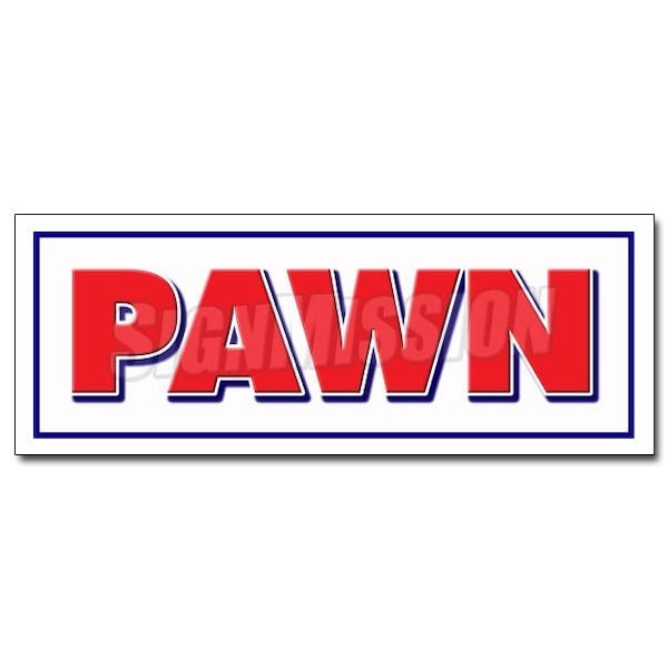 Safety Sign, 48 in Height, Vinyl, 18 in Length, Pawn
